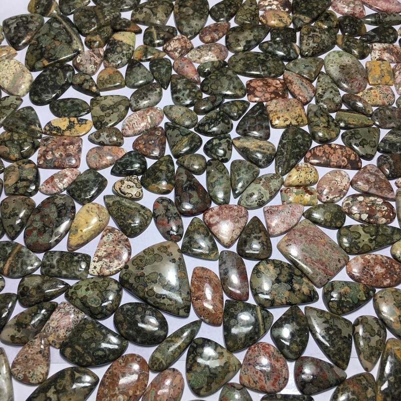 Natural Leopard Skin Jasper Loose Unique Cabochon Gemstone For Jewelry Making