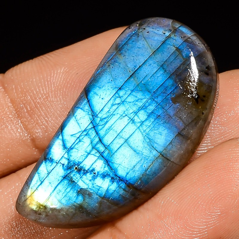 42.5 Ct. Natural Fancy Labradorite Cabochon Gemstone Pendant Making 35X18X7 mm