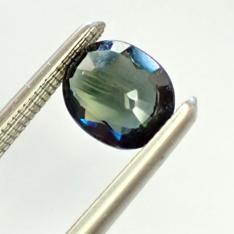 0.63ct Oval 5.9x4.9mm Dark Blue Green Rare Natural Australian Parti Sapphire Gem gallery