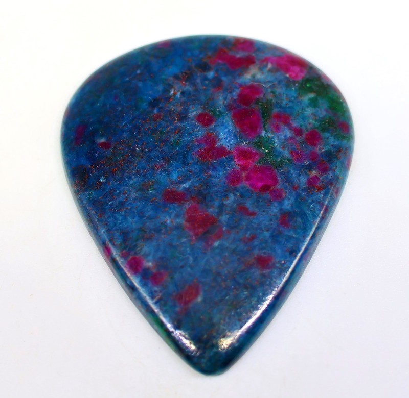 68 Ct 4X34X42 mm Natural Ruby Sapphire in Kyanite Pear Cabochon Gemstone PA-486