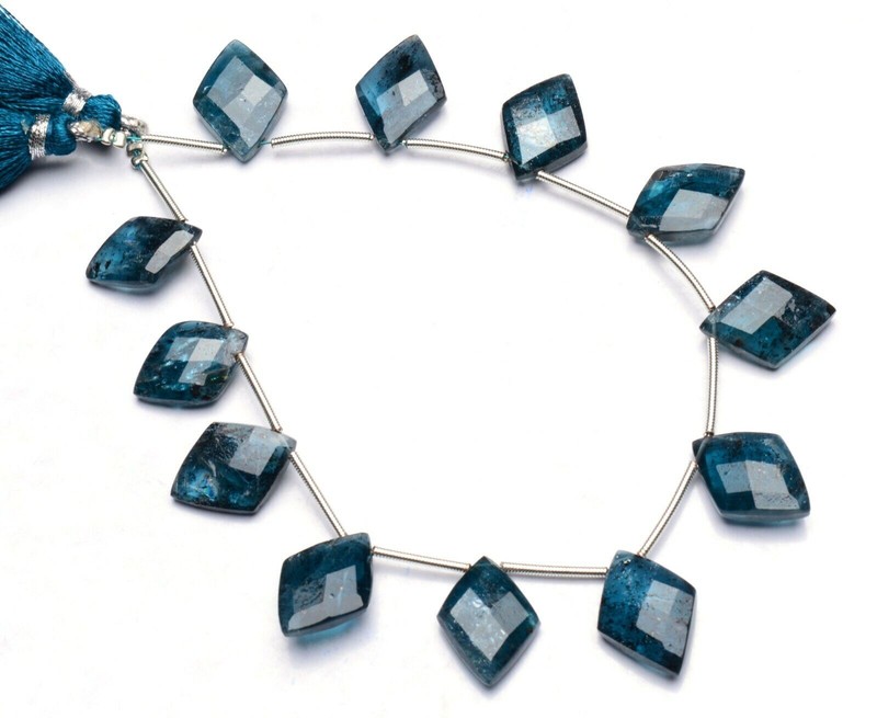 Natural Gem Imperial Kyanite 16x10mm Size Faceted Fancy Shape Beads 9″ 96Cts.