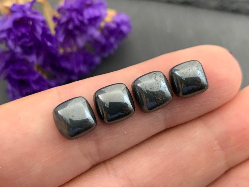 Natural Hematite Gun Metal Cushion Cabochon 6mm to 20mm Loose Gemstone gallery