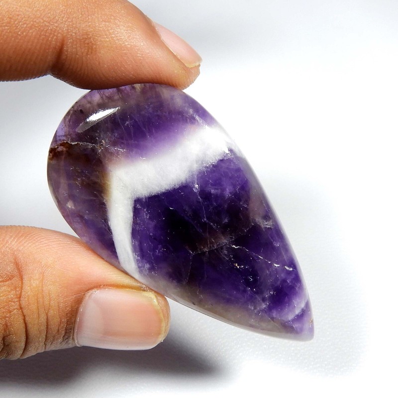Purple Amethyst Lace Agate Cabochon Pear Shape Natural Gemstone 76 Cts #6911 gallery