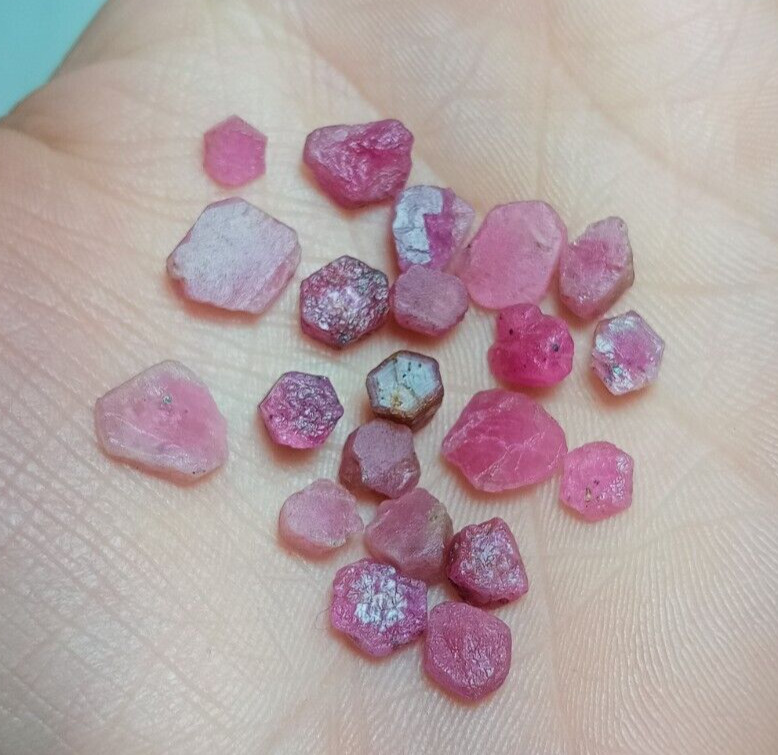 20 Pcs Ruby Rough Lot, Pink Ruby Specimen, Natural Ruby Rough Size 4 to 12mm. gallery