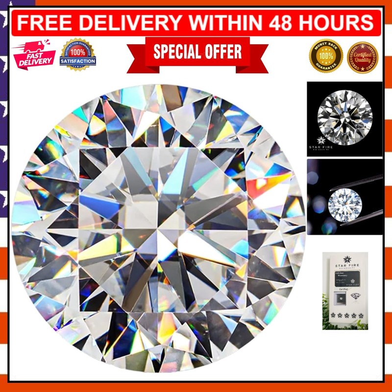 Stunning Star Fire Moissanite Loose Stones | Round Brilliant Cut, 0.10-20 Carats