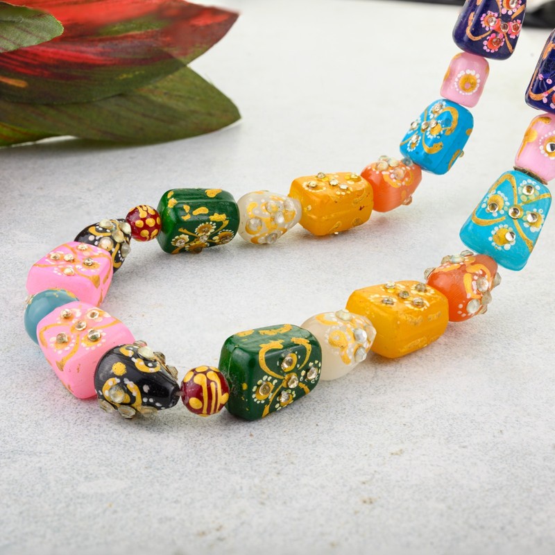 KUNDAN MULTI-COLOR GEMSTONE TUMBLE BEADS 14-16inches 15-20mm AAA 610carats gallery