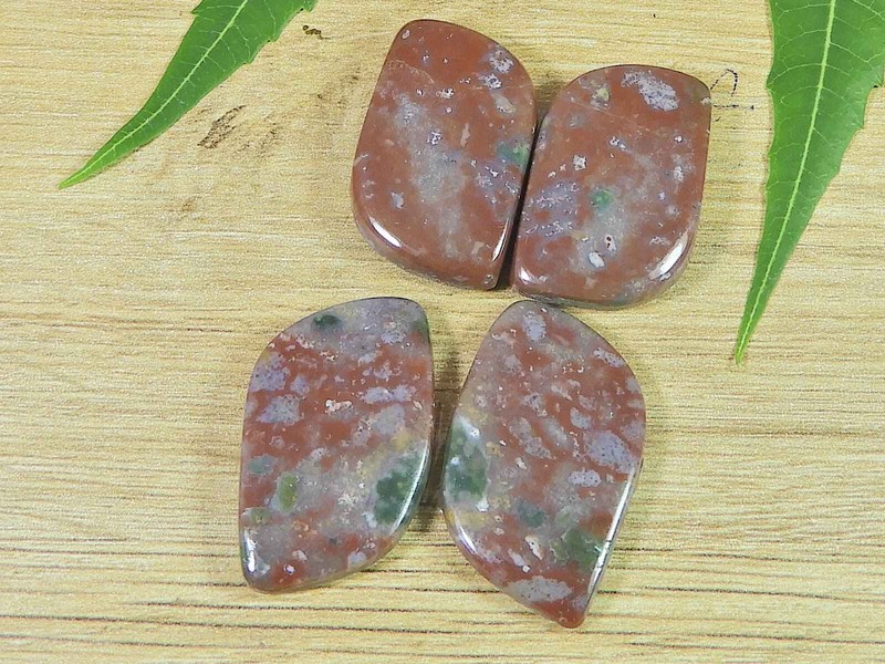 23-26MM Natural Bloodstone Matched Pair Fancy Shape Cabochon 02Pcs Lot 70Cts gallery