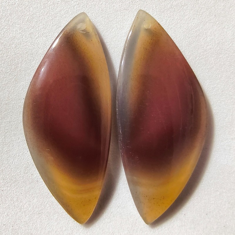 60 Cts Natural Botswana Agate Drilled Pair Cabochon Gemstone 46.2×19.6 MM