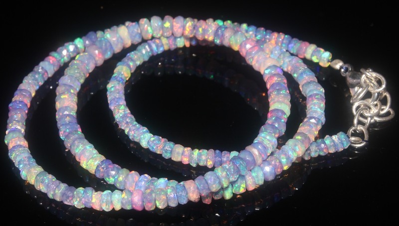 3 to 4.5 mm Purple Lavender Ethiopian Opal Facete Rondelle Beads Opal Fire Beads
