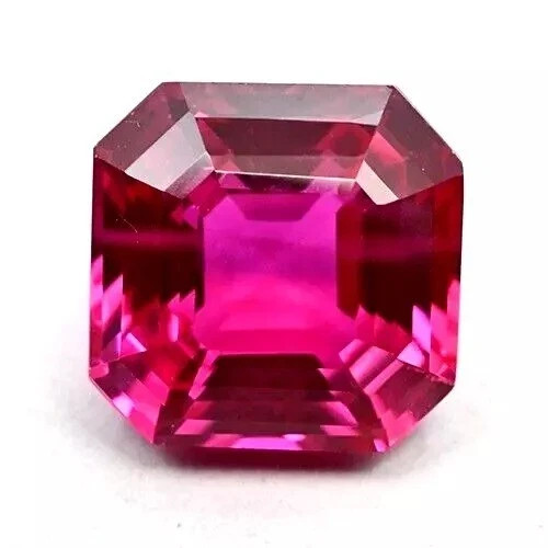 11 Ct+ Natural Certified Pink Ruby Asscher Cut Mozambique Loose Gemstone gallery