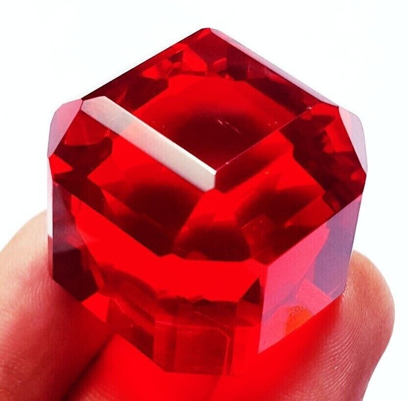 100 Ct + Cube Cut Natural EGL Certified Brazilian Red Color Topaz Loose Gemstone gallery