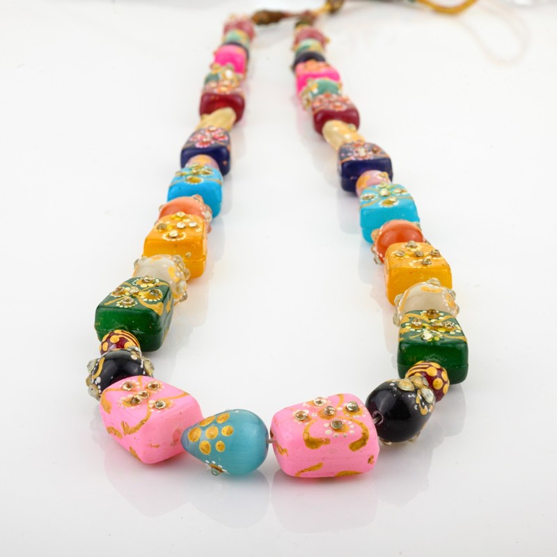KUNDAN MULTI-COLOR GEMSTONE TUMBLE BEADS 14-16inches 15-20mm AAA 610carats gallery