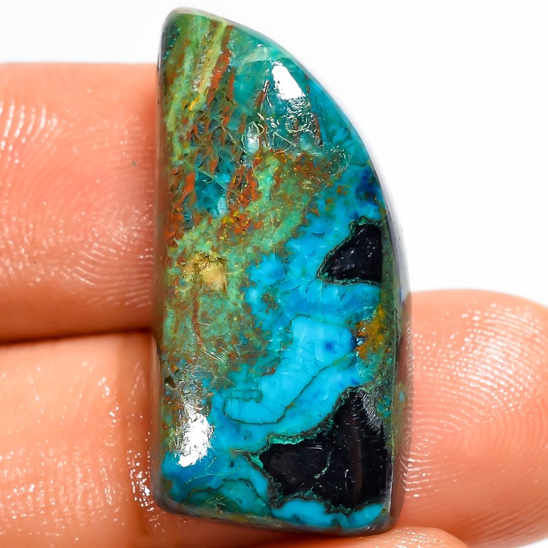 100% Natural Chrysocolla Fancy Shape Cabochon Gemstone 25 Ct 25X13X6 mm EE-54868