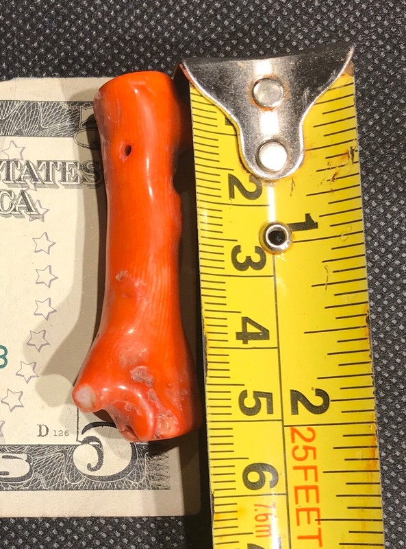 RED ITALIAN CORAL BRANCH POLISHED DRILLED 13grams EXQUISIT QUALITY OLDER