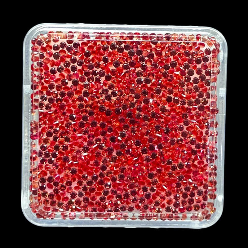 VVS 50 Pcs Natural Red Sapphire 1mm Round Diamond Cut Loose Gemstones Lot gallery