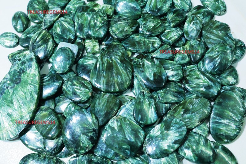 250 Crt WHOLESALE LOT TOP NATURAL SILVER FIRE SERAPHINITE CABOCHON GEMSTONE AAAA