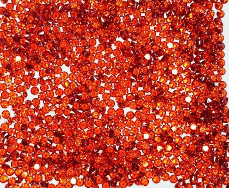 26+ Ct Natural Hessonite Round Cut 1.60 MM Certified 1000 Pcs Gemstone Lot O91