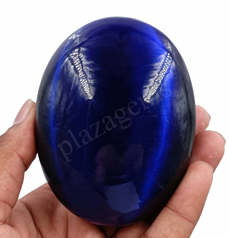 BLUE Cats Eye Most Rare 1546.00 Ct OVAL SHAPE Certified Natural Gemstone 5ATT