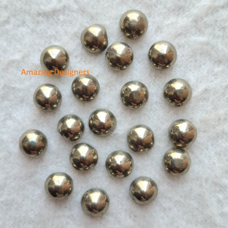 Natural Pyrite Round Cabochon 5mm to 20mm Loose Gemstone