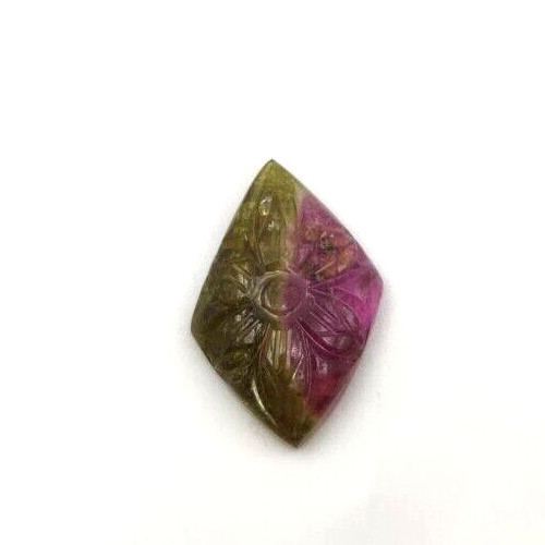 Natural Tourmaline Carving Loose Gemstone Bi Color Tourmaline S41 gallery
