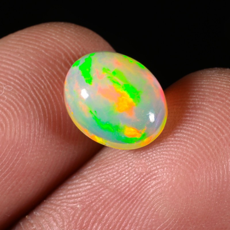 1.50 CT Natural Ethiopian +Opal Multi Fire Loose Gemstone Cabs 10x8x4 mm