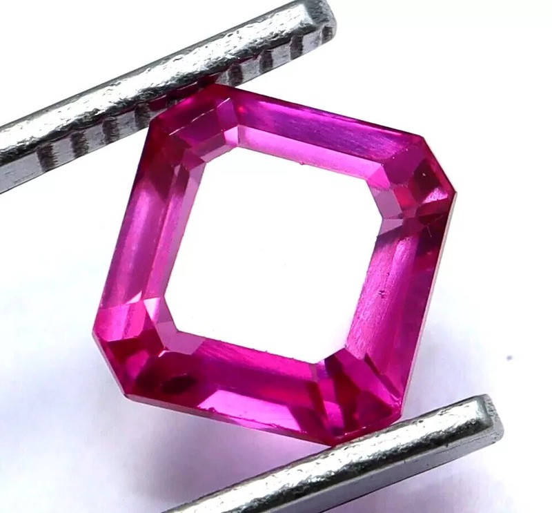 Natural Pink Sapphire 5.25 Ct Asscher Shape Loose Gemstone Certified With Gift