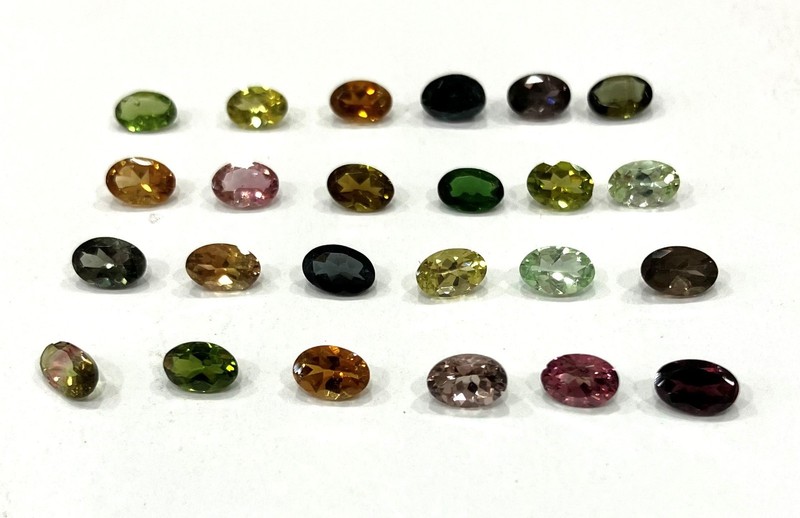 Natural Loose Gemstone Oval Cut Multi Tourmaline For Making All Type Jewelry gallery