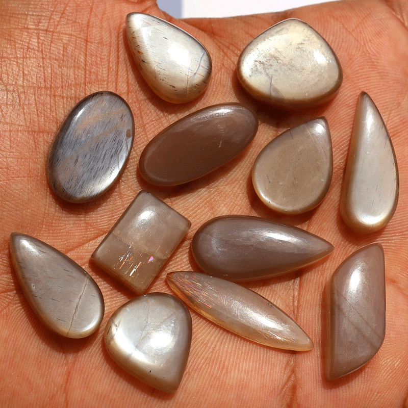 Lot 12 Pcs Flashy Natural Sunstone In Moonstone 16-30mm Cabochon Loose Gemstones gallery