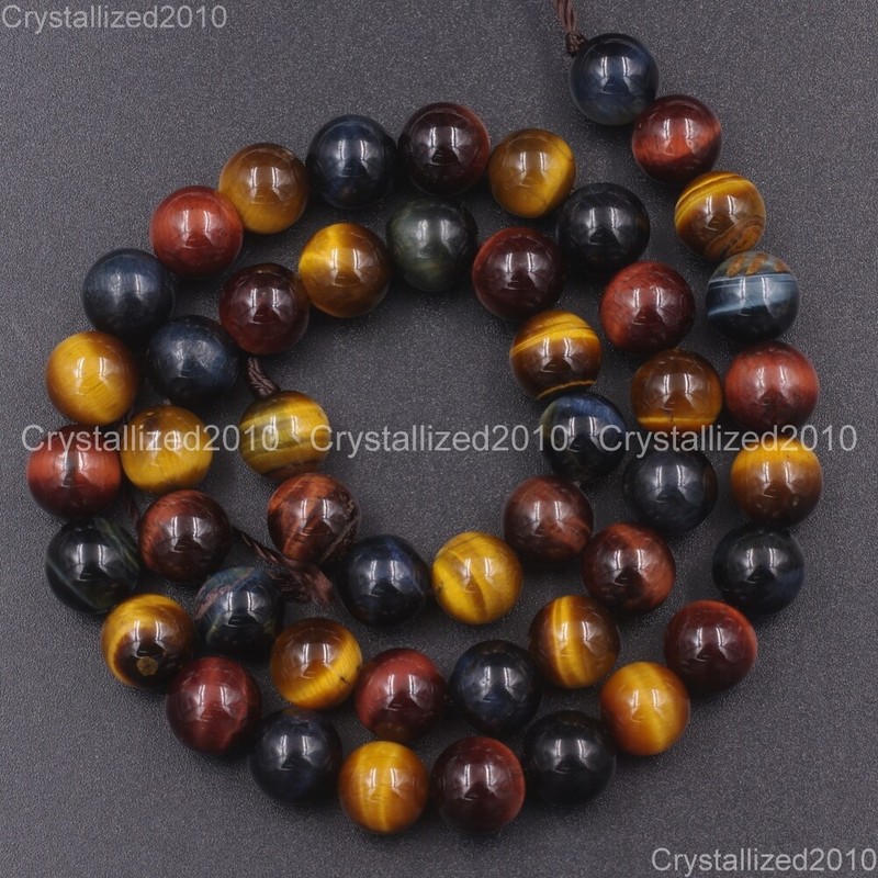 Natural Gemstone Multi-Color Tiger's Eye Round Beads 4mm 6mm 8mm 10mm 12mm 15'' gallery