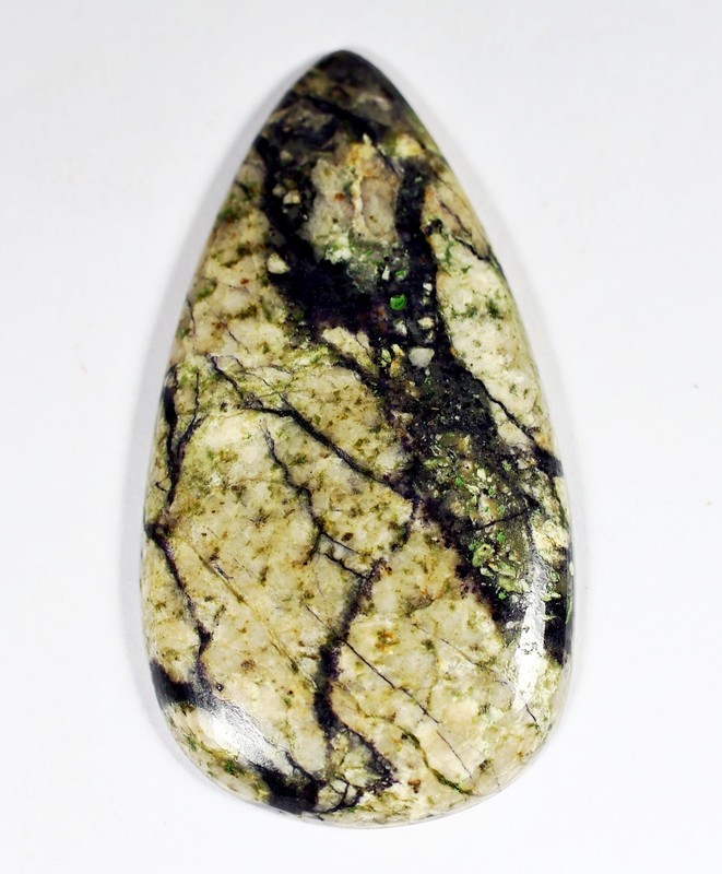 58 Ct 5X27X50 mm Natural Tiffany (Opal Fluorite) Pear Cabochon Gemstone KT-230