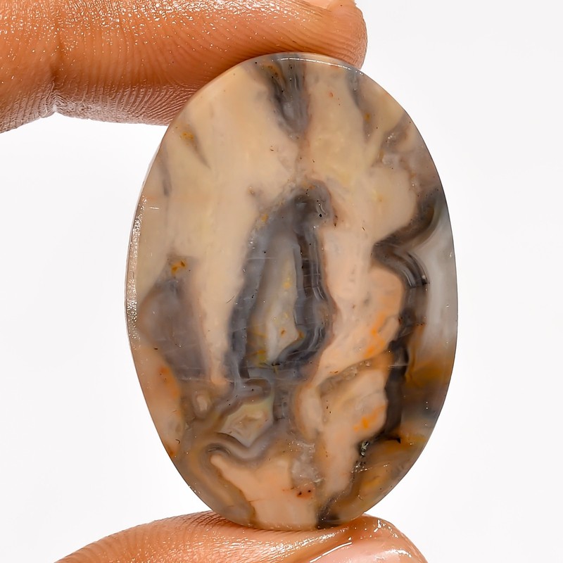 49.5 Ct Natural Wave Jesper Oval Cabochon Loose Gemstone For Pendant 35X25X5 mm gallery