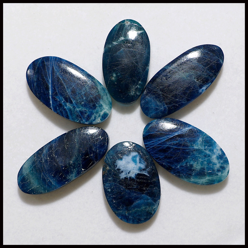 Celestial Blue~ 6 PC Natural Afghanite AAA Quality 26mm-32mm Oval Cabochon Gems gallery