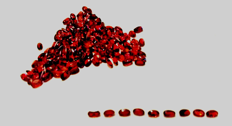 TEN PIECES OF (10) 5X3MM OVAL FACETED GARNETS BELOW WHOLESALE!!!