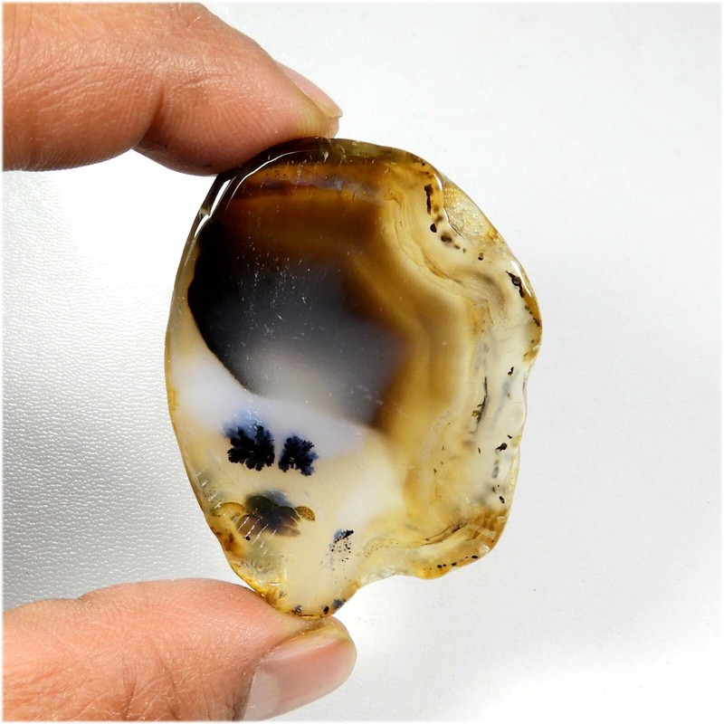 Yellow Montana Agate Slice Cabochon Polished Natural Gemstone Loose 96 Cts #8018 gallery