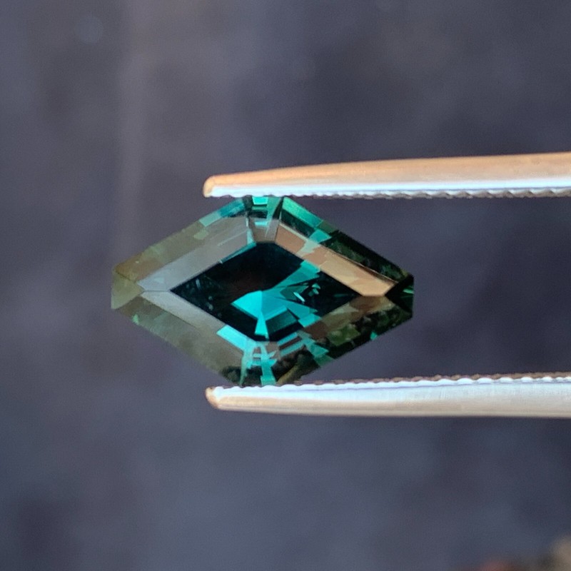 3.36ct Teal Sapphire, Long Hexagon, Unheated, Australia Natural Gemstone