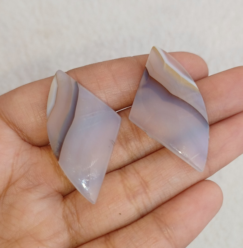Natural Banded Agate Fancy Cabochon 37x20x4mm Approx 82.00CtsAMJ575