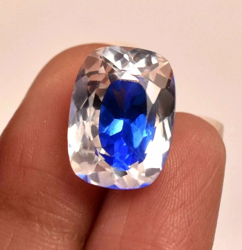 9.50 Ct Natural Pitambari Bi-Color Sapphire Cushion Cut Certified Gemstone