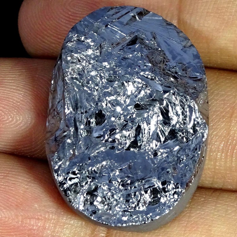 52.40Cts Natural Silver Faux Druzy Oval Cabochon Gemstone 23X33X9MM