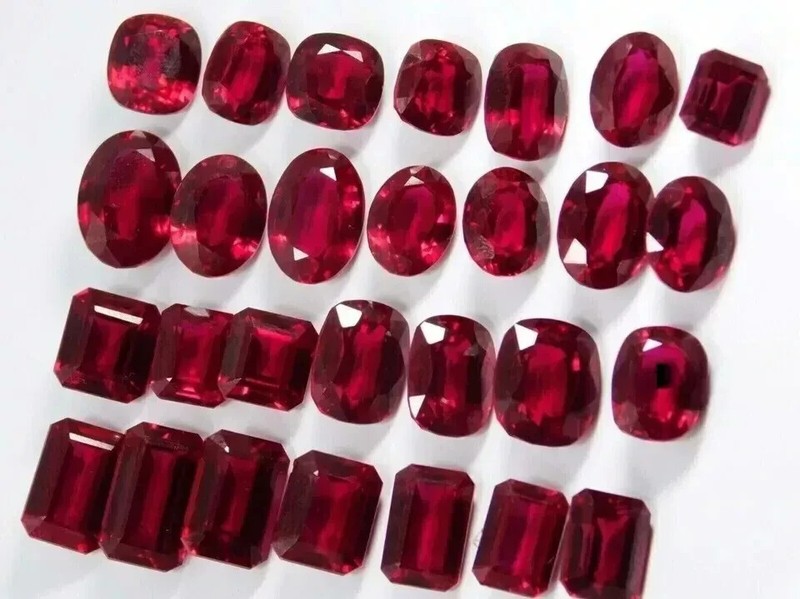 Burmese Certified Natural Red Ruby 100 Ct Flawless Mixed Cut Lot Loose Gemstone