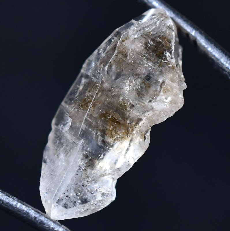 4.70 Ct Rare Natural Herkimer Diamond Water Clear Quartz Crystal Anthraxolite gallery