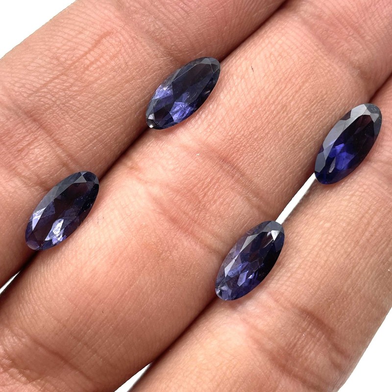 Natural Iolite Oval Cut Loose Gemstone Lot 5*11 MM 5 CT 4 Pcs gallery