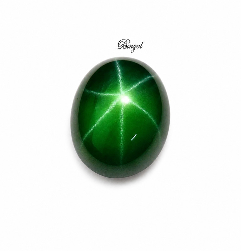 6 Ray Asterism Green Star Sapphire 9.50CT Cabochon Cut Ceylon Loose Gemstone