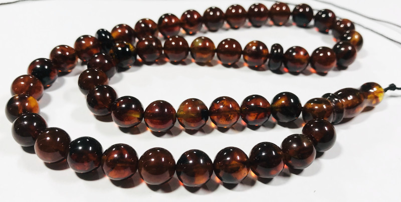 Amber 45 Prayer beads Natural Baltic Amber Tasbih Misbaha pressed 20.21grB99
