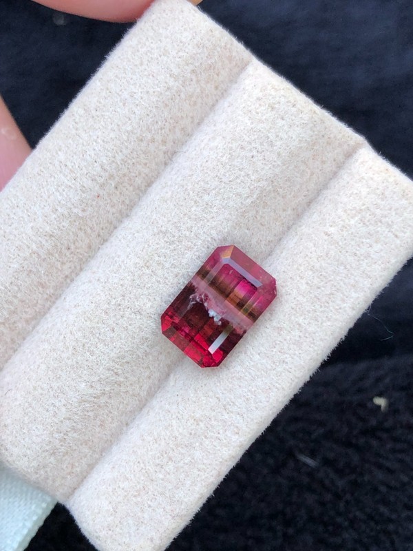 Emerald Cut Quad Color Natural Tourmaline Gemstone: 3 Carats gallery