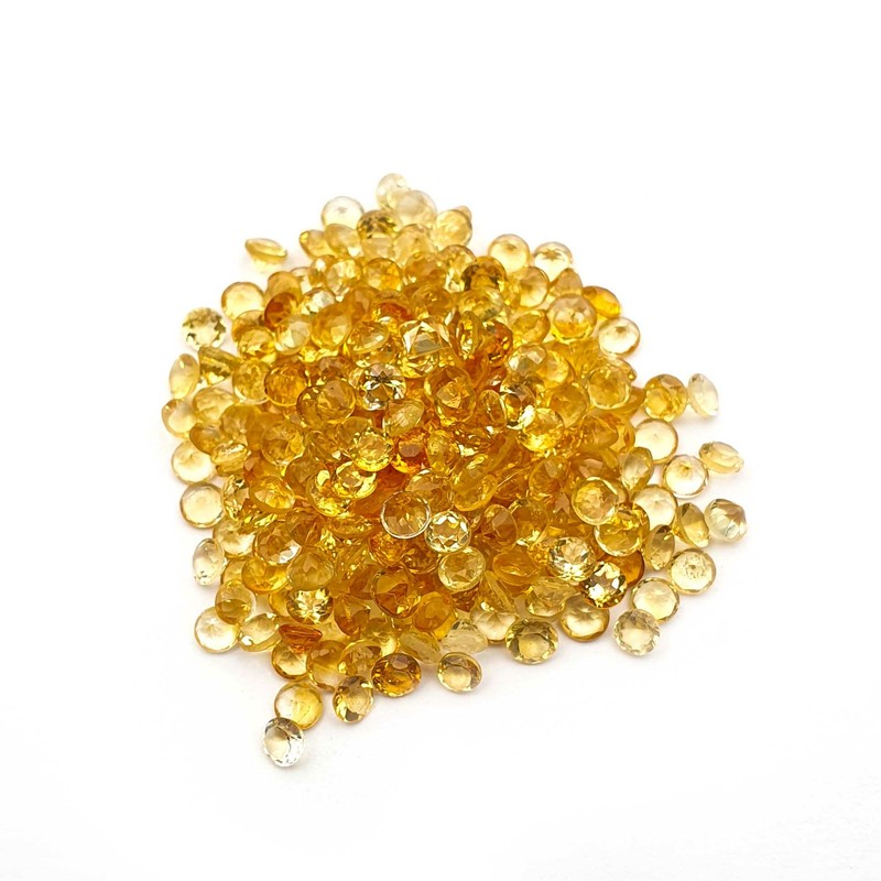 Natural Citrine Round Cut 20 CT Lot 3 MM 190 Pcs (Approx)