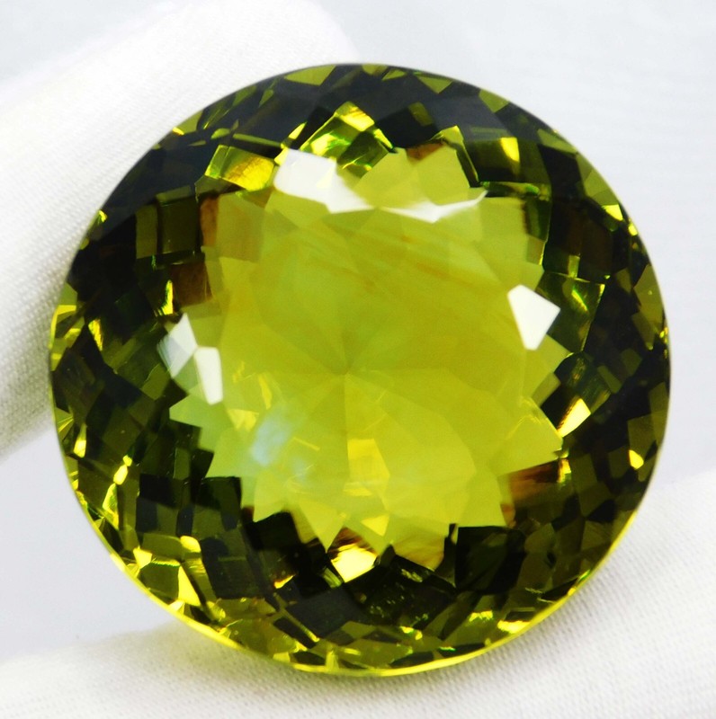 "142.80 Ct Natural Green Peridot Round Cut – Certified Loose Gemstone" gallery