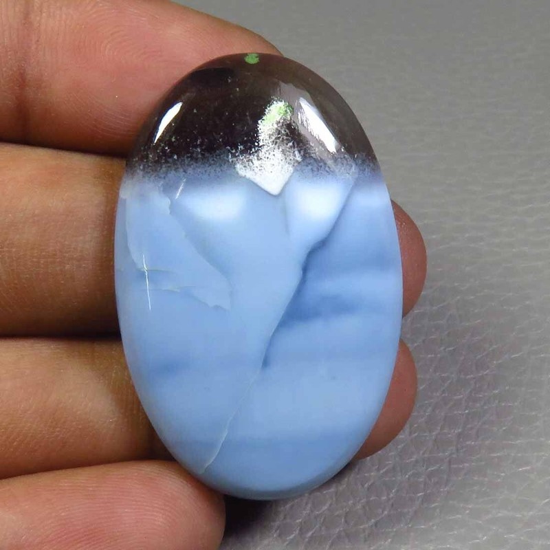 Natural Owyhee Opal Gemstone 36x23mm Blue Opal Oval Cabochon Loose 31cts PL-01