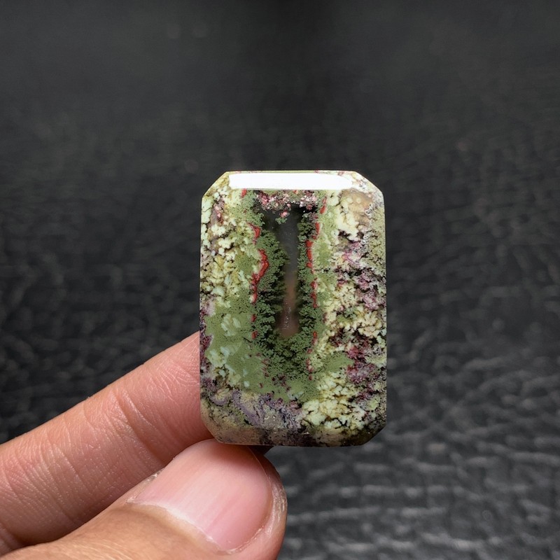 Moss Plume Agate Cabochon 28x19x5mm High Quality 23 ct