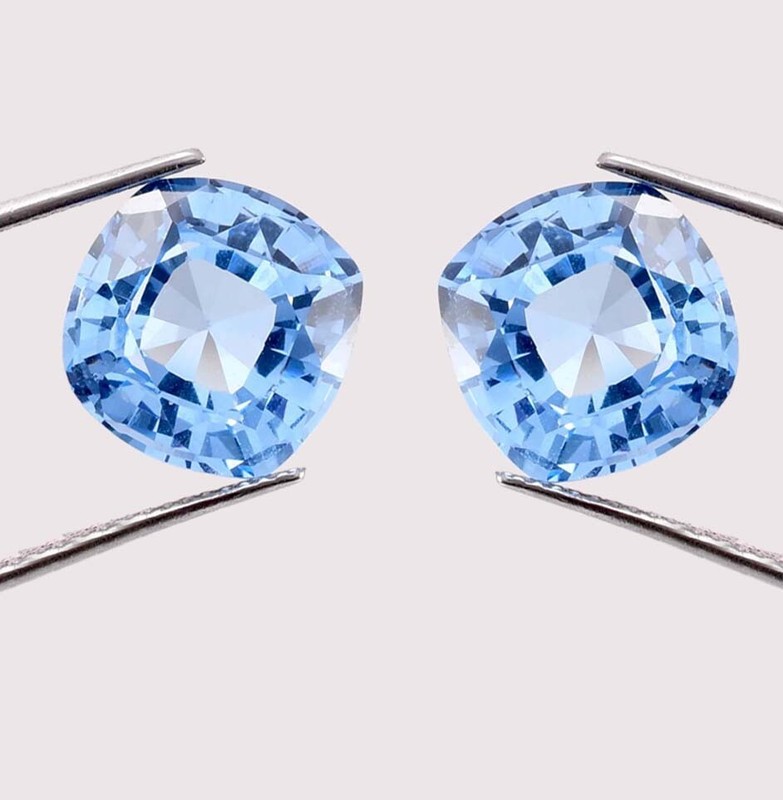 Flawless 14 x 14 mm Natural Sky Blue Aquamarine Loose Gemstone GIT Certified