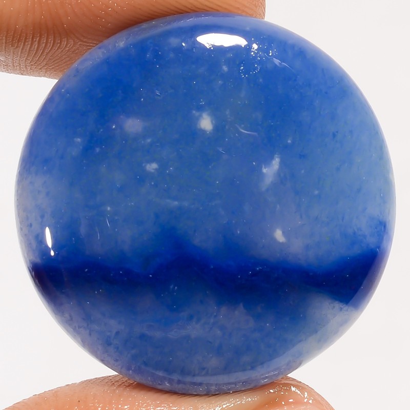 100% Natural Lazulite Round Shape Cabochon Loose Gemstone 42 Ct 29X29X5mm UG1671